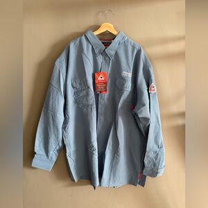 Bulwark Flame Resistant iQ Series Comfort Woven LS Lightweight Walmart 5XL Blue